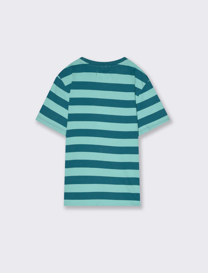 T-shirt rigata da bambino - Verde acqua