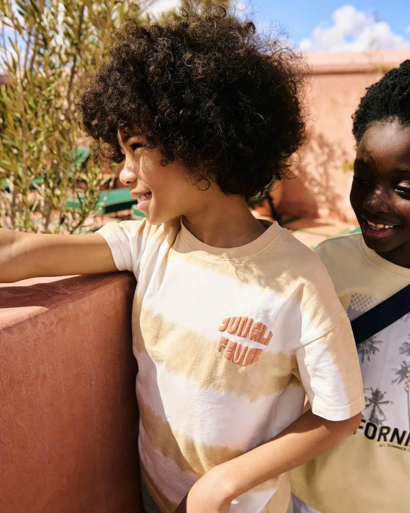 T-shirt tye dye da bambino - Beige