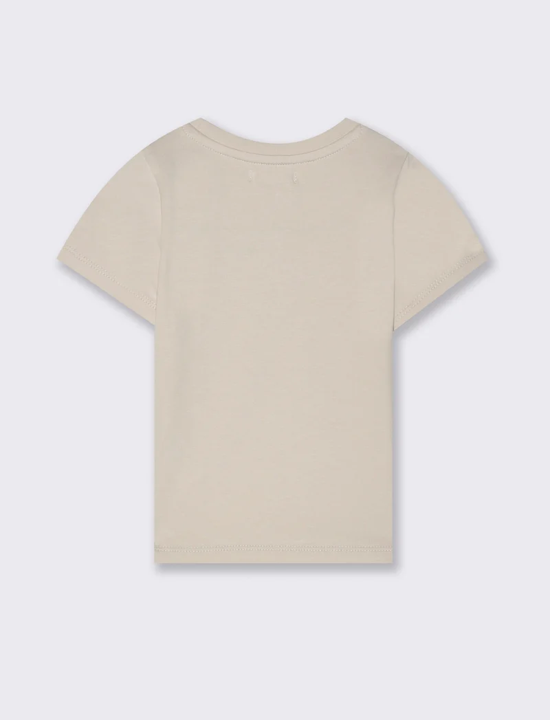 T-shirt modello serafino da neonato - Beige