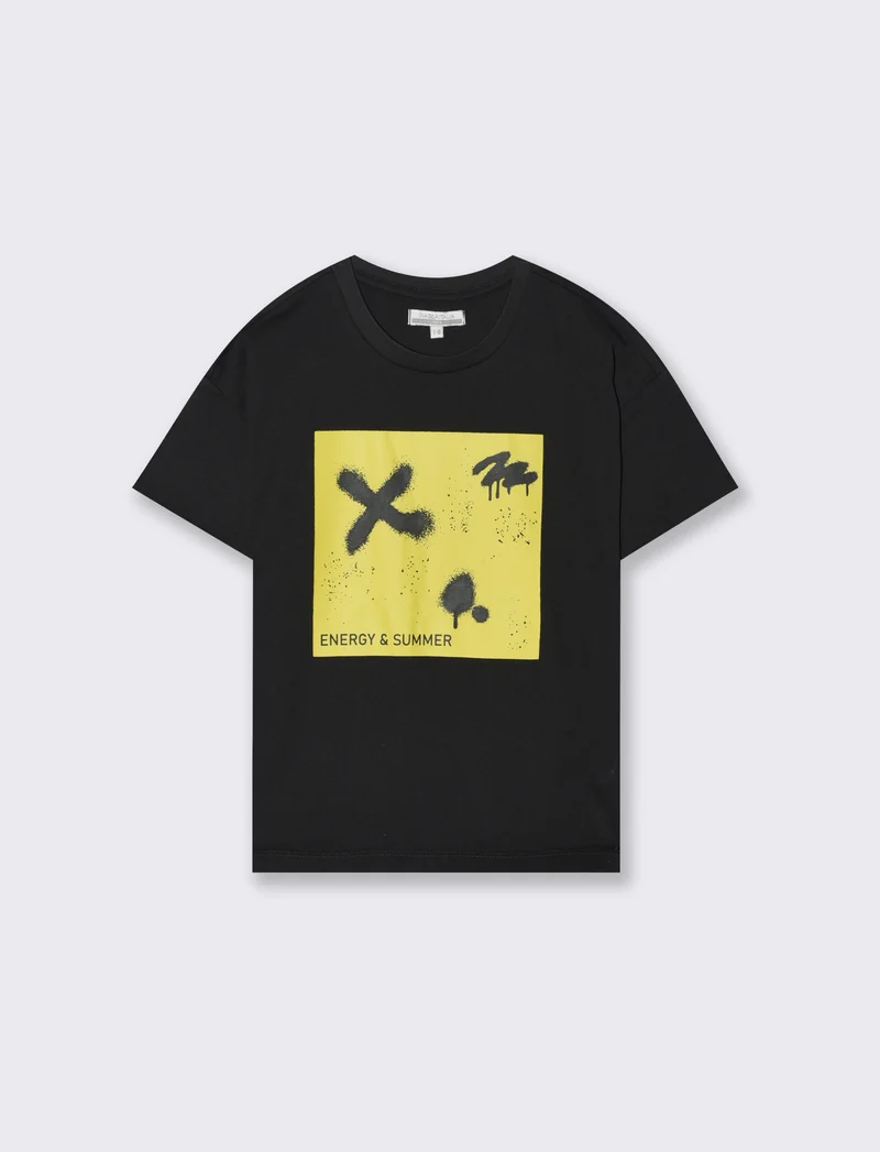 T-shirt vestibilità ampia da bambino - Nero