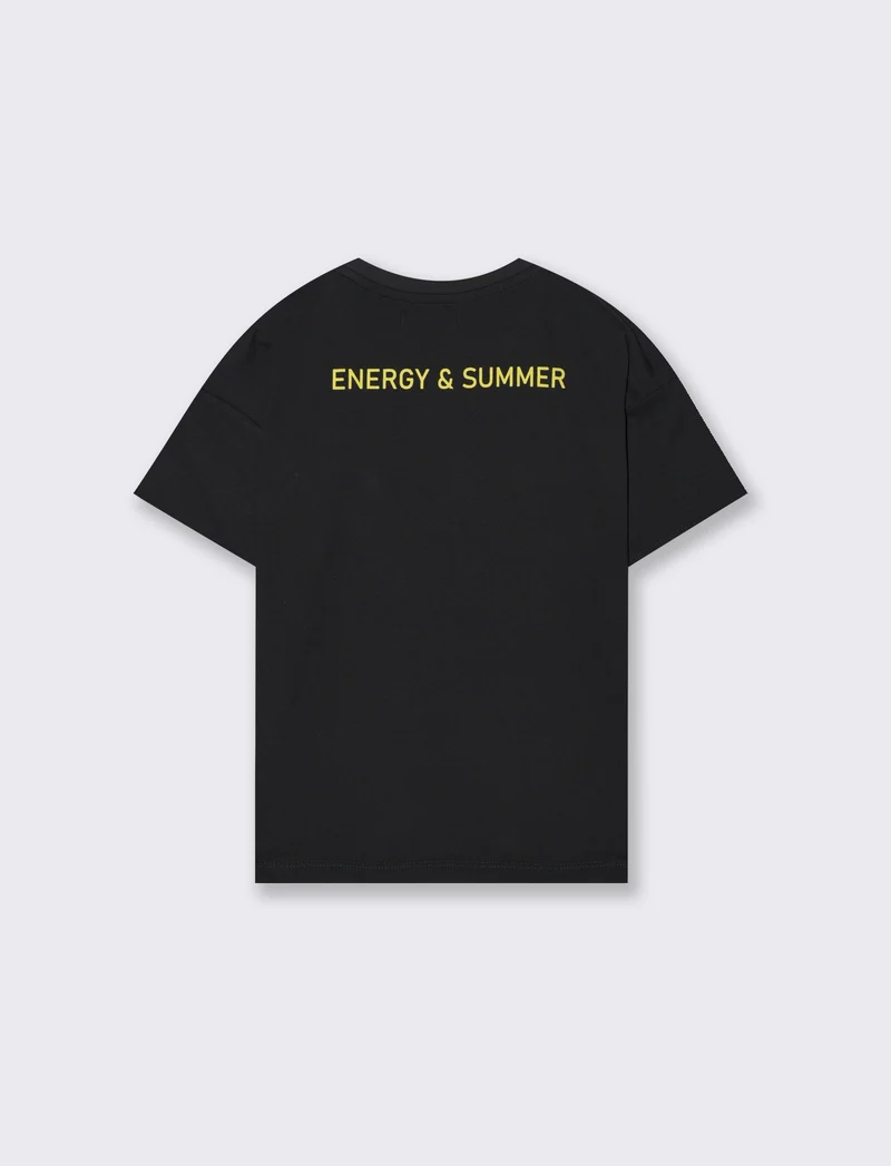 T-shirt vestibilità ampia da bambino - Nero
