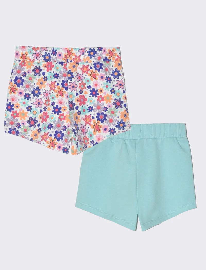 Shorts bipack da neonata - Verde acqua