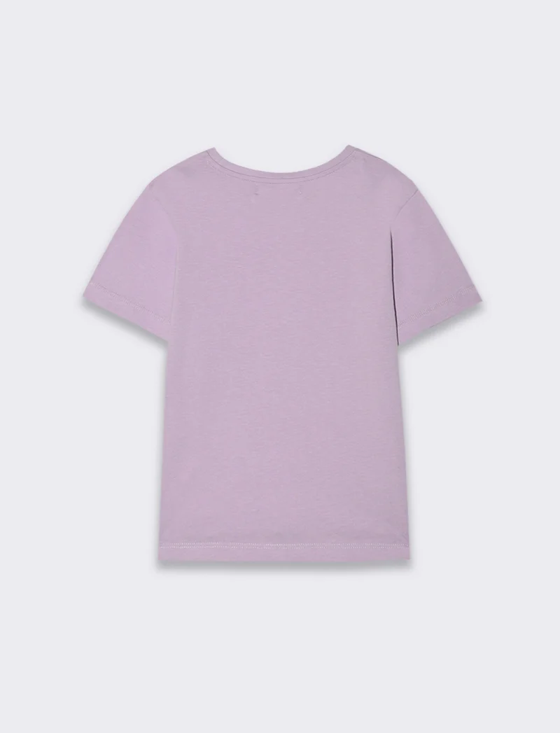 T-shirt con stampa colorata da bambina - Lilla