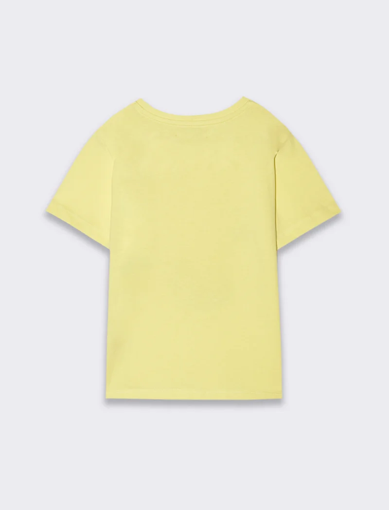 T-shirt con stampa colorata da bambina - Giallo