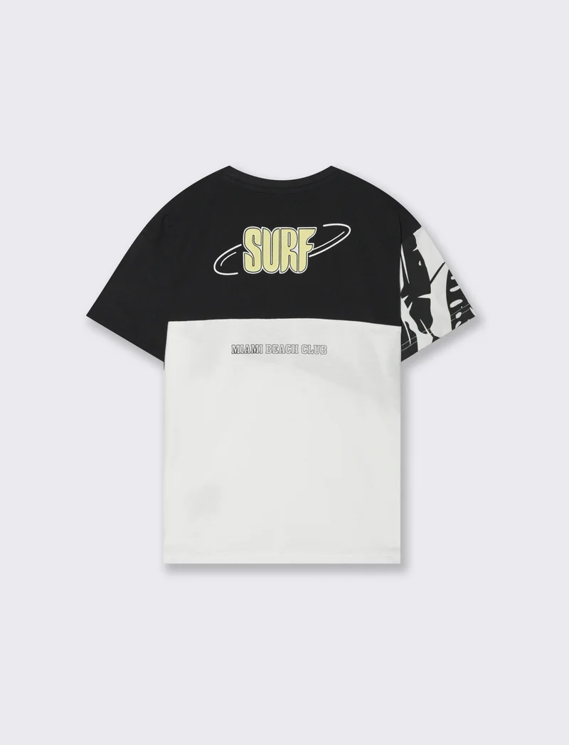 T-shirt bicolor da bambino - Fantasia