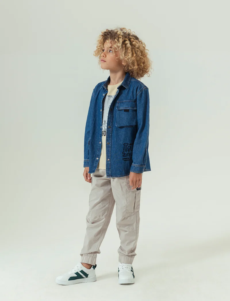T-shirt loose da bambino - Beige