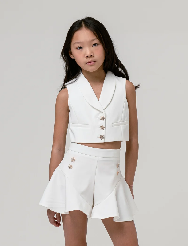 Gilet elegante da bambina - Bianco latte