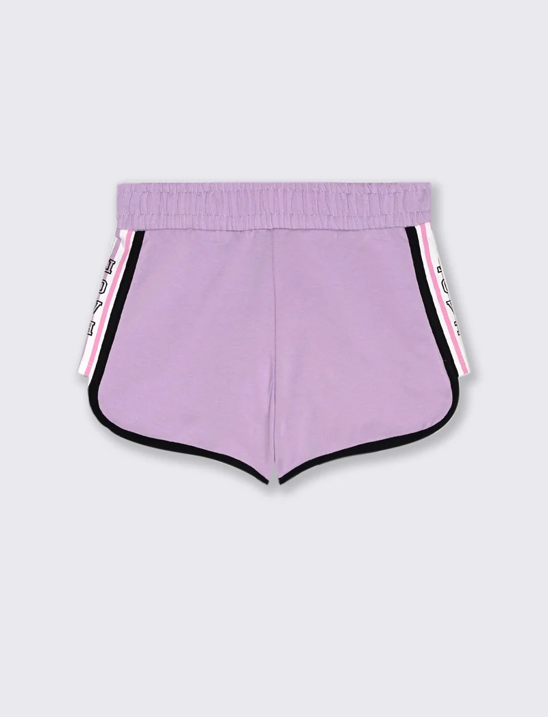 Short con bordini a contrasto da bambina - Lilla