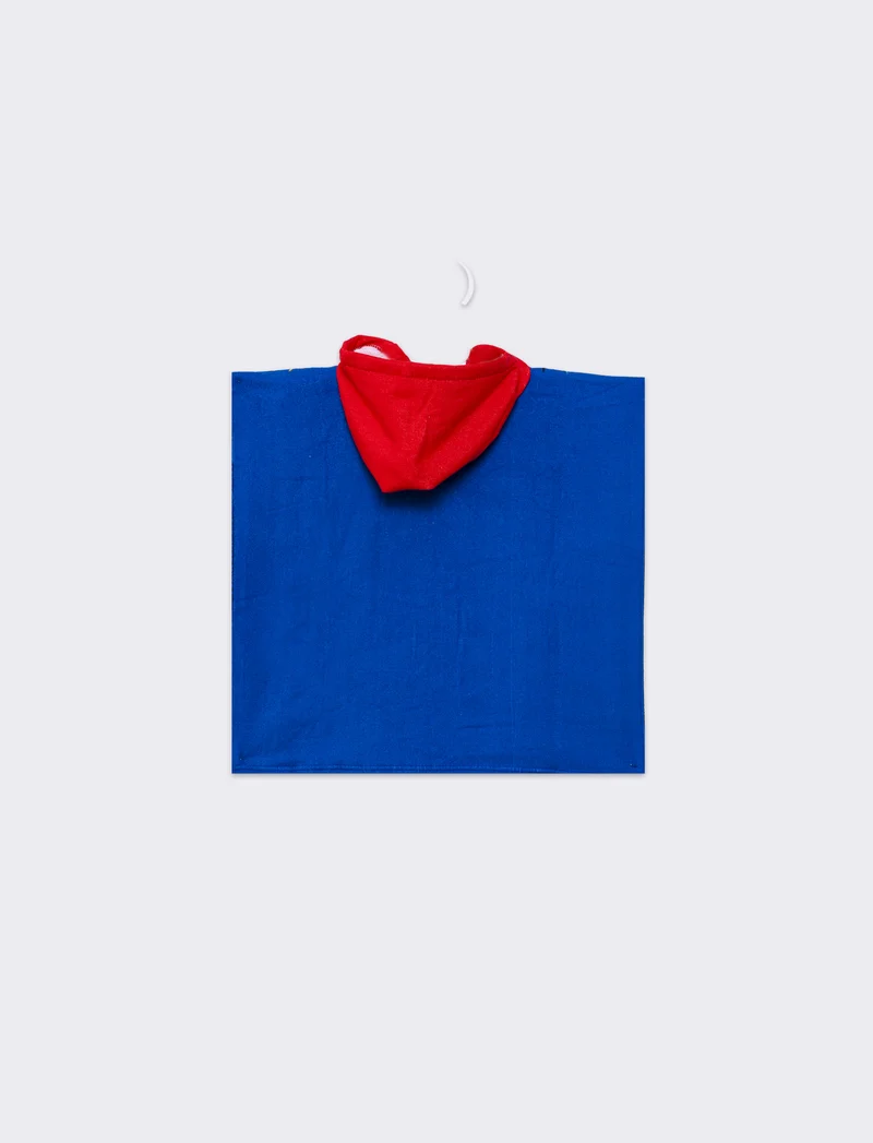 Poncho mare bambino 55x110cm in microfibra - Blu