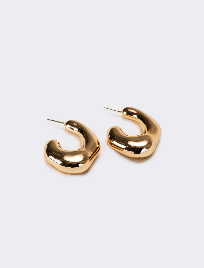 Orecchini donna mezzo cerchio martellato - Oro