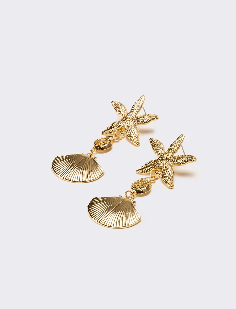Orecchini donna conchiglia con stella - Oro