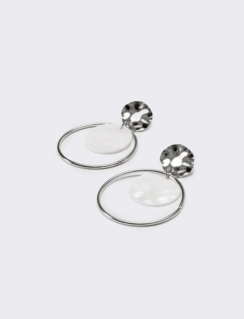 Orecchini donna cerchi con madreperla - Argento