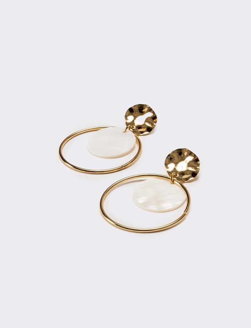 Orecchini donna cerchi con madreperla - Oro