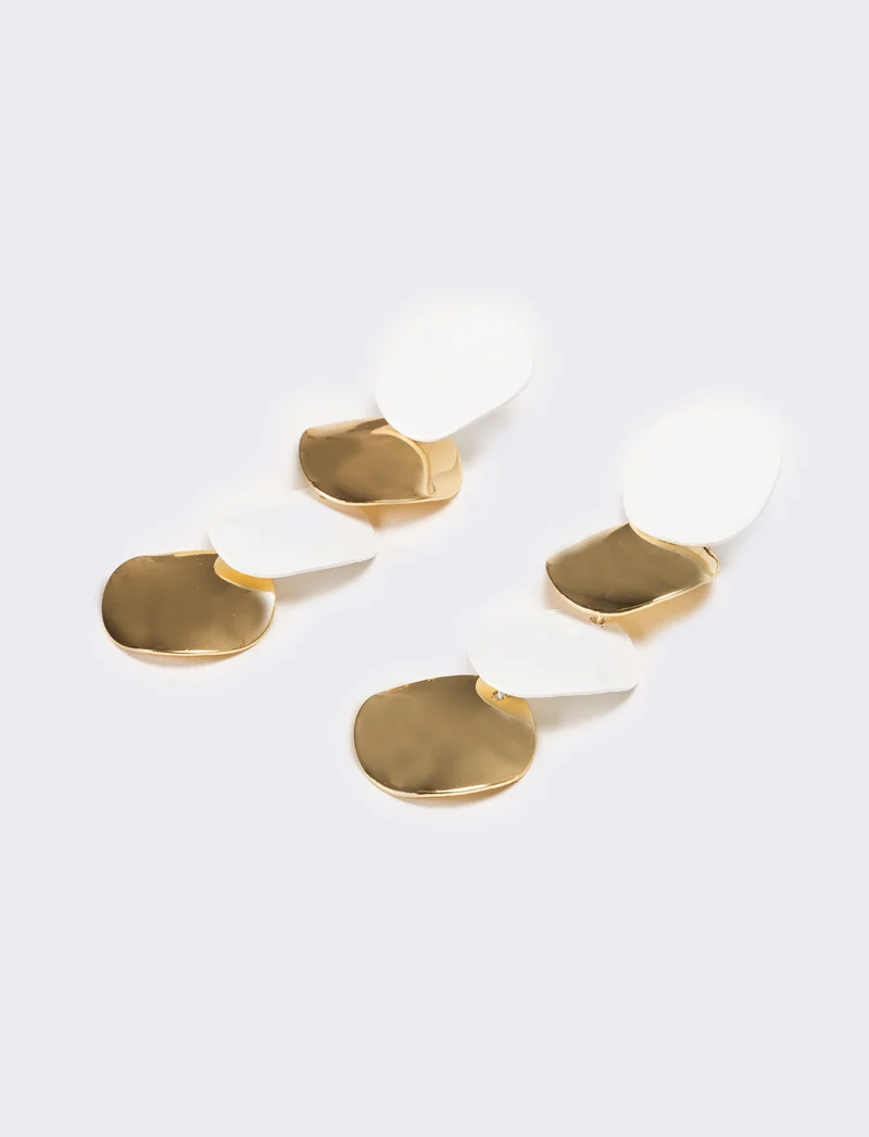 Orecchini donna dischi martellati - Oro