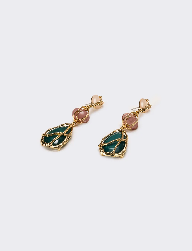 Orecchini donna con pietre - Rosa
