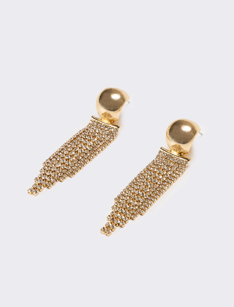 Orecchini donna cascata strass - Oro