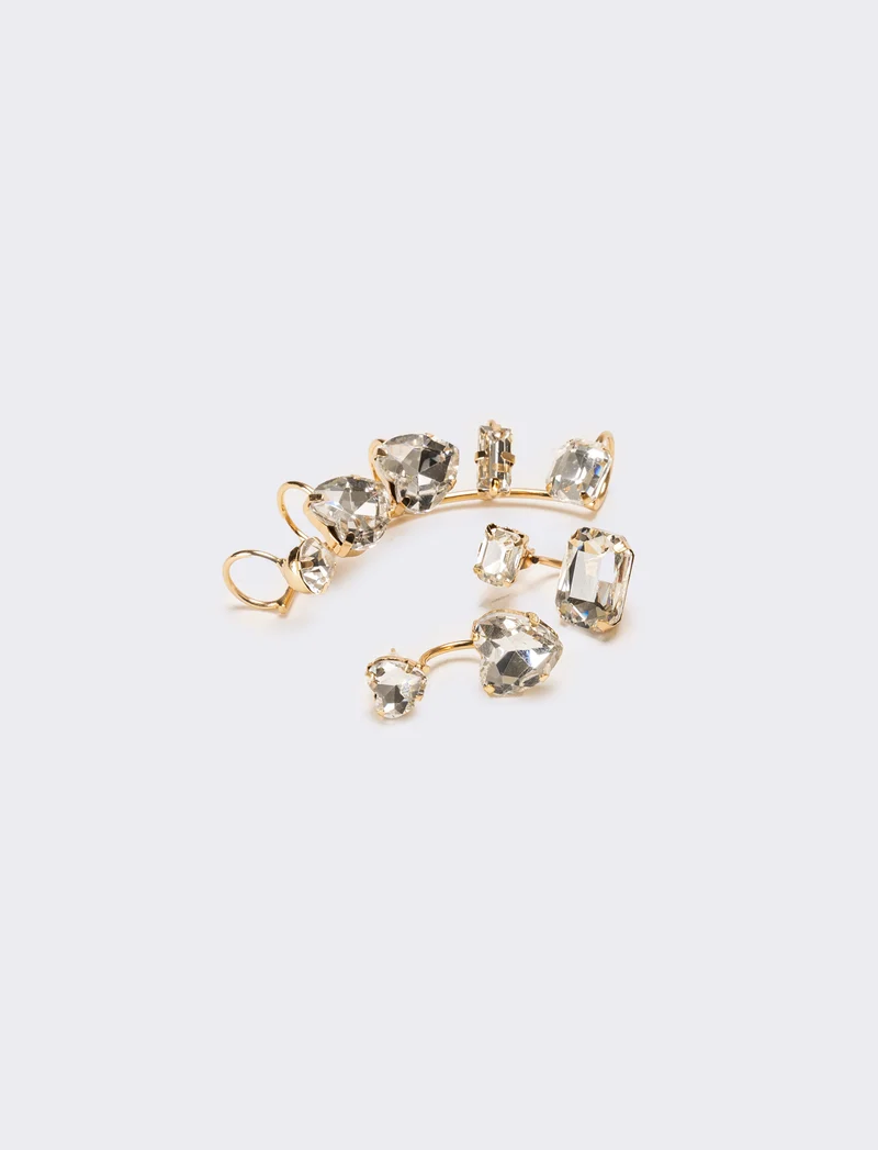 Orecchini donna ear cuff strass - Oro