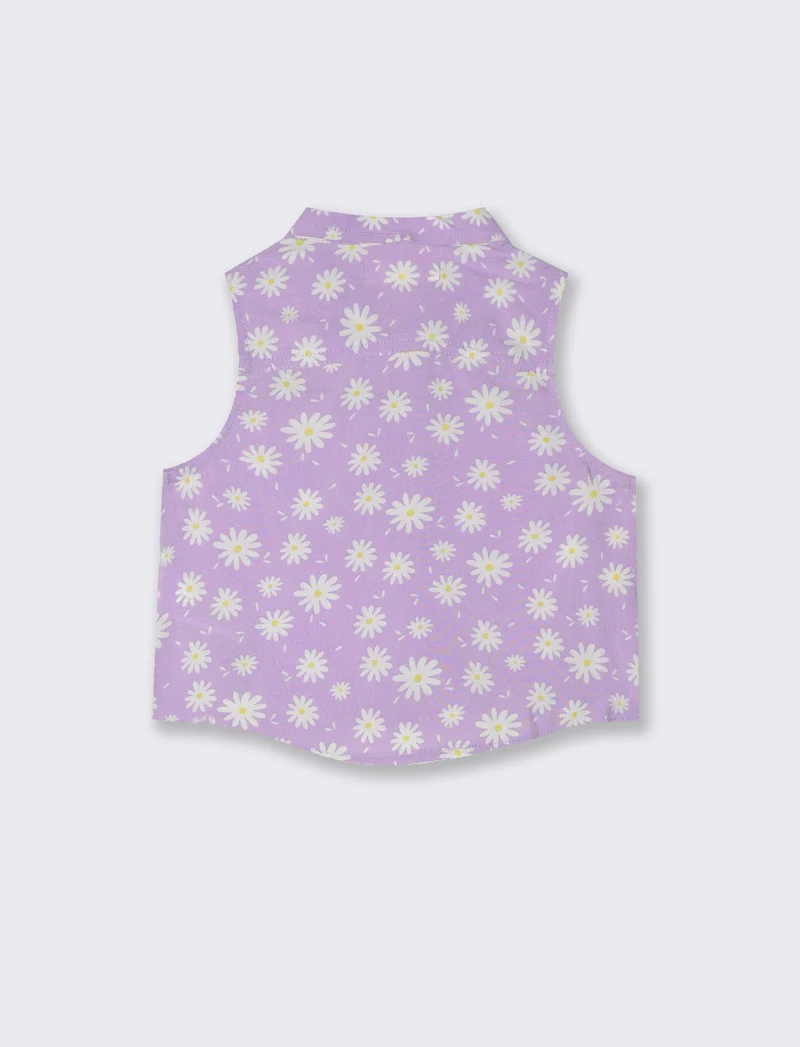Camicia con fiocco da neonata - Lilla