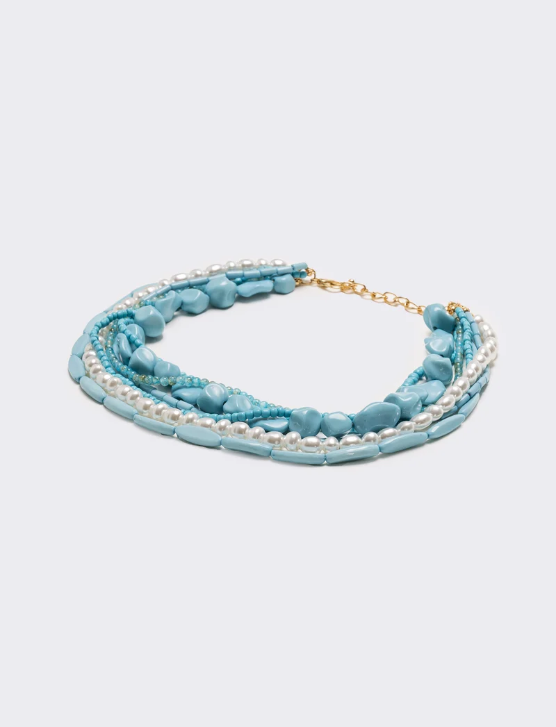 Collana donna multifilo - Turchese