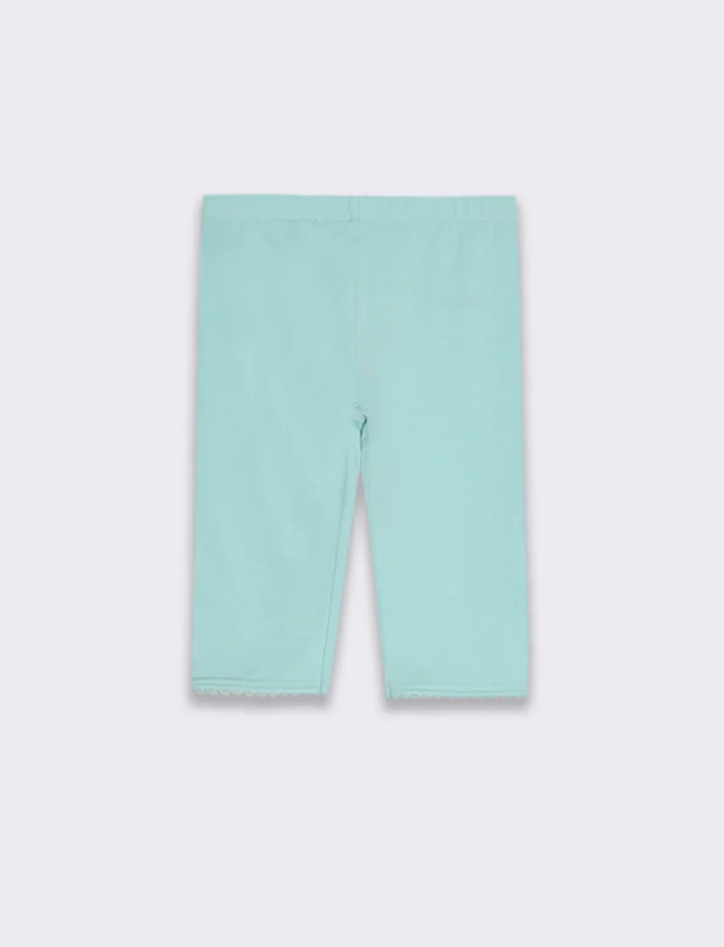 Leggings con ricamo da neonata - Azzurro