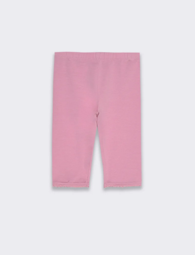 Leggings con ricamo da neonata - Rosa