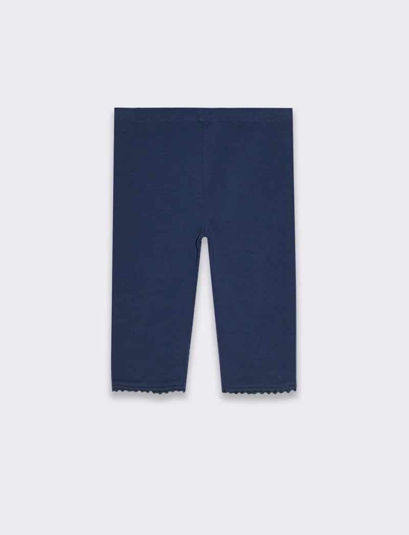 Leggings con ricamo da neonata - Blu