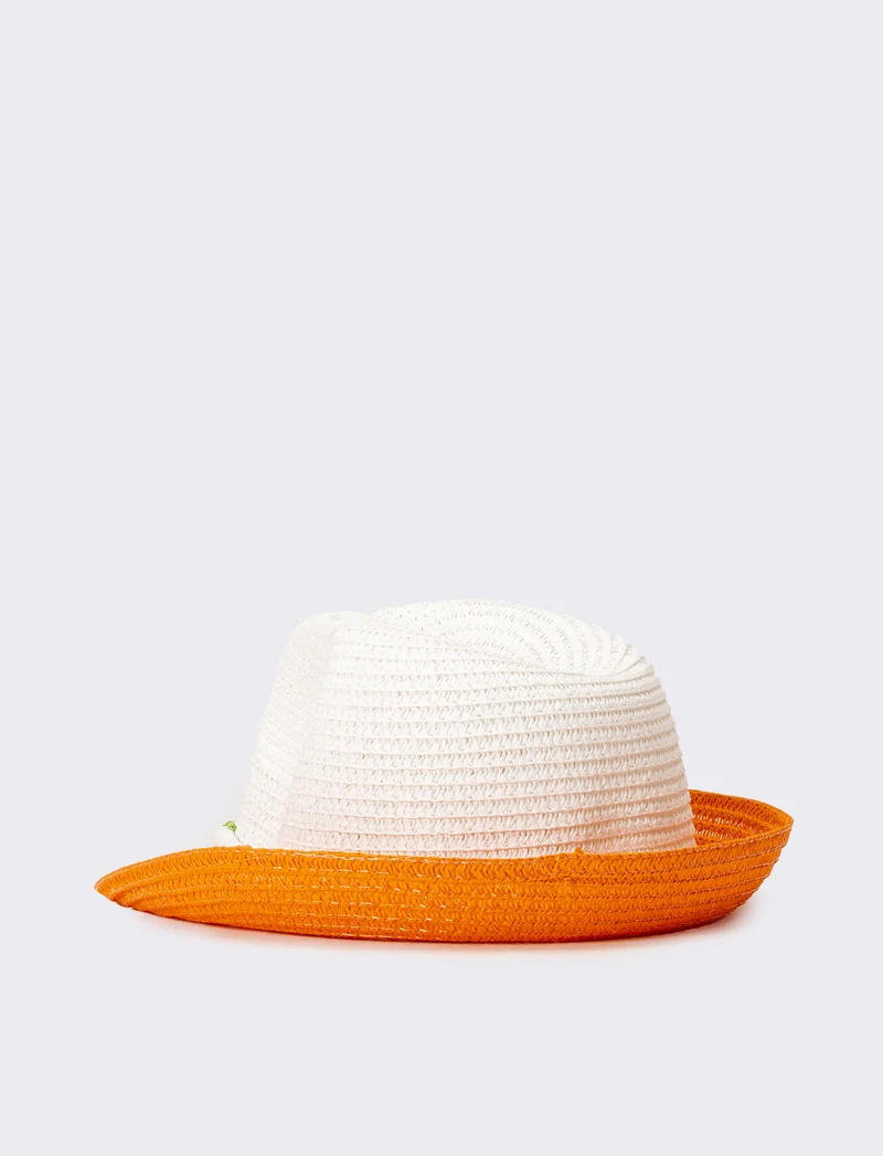 Cappello bambino falda bicolor - Arancio