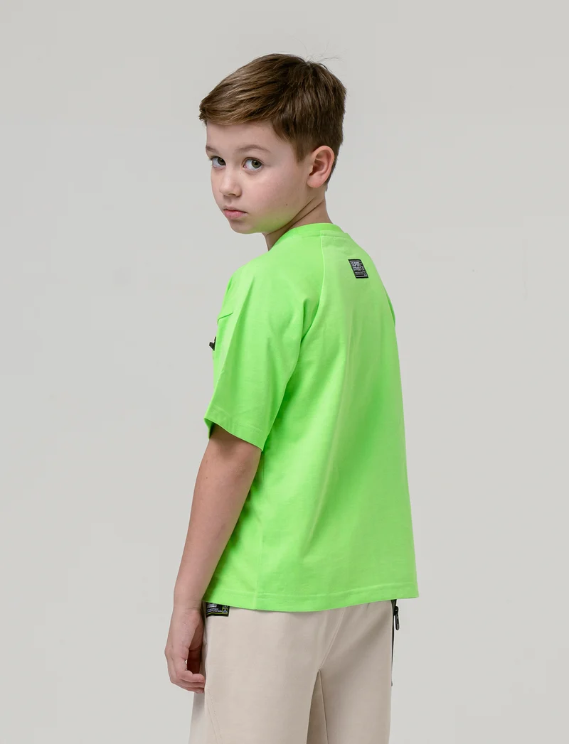 Maglietta con zip da bambino - Verde