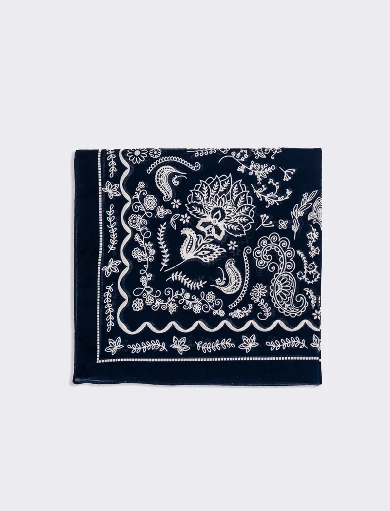 Foulard uomo 50x50cm 100% cotone bandana - Blu