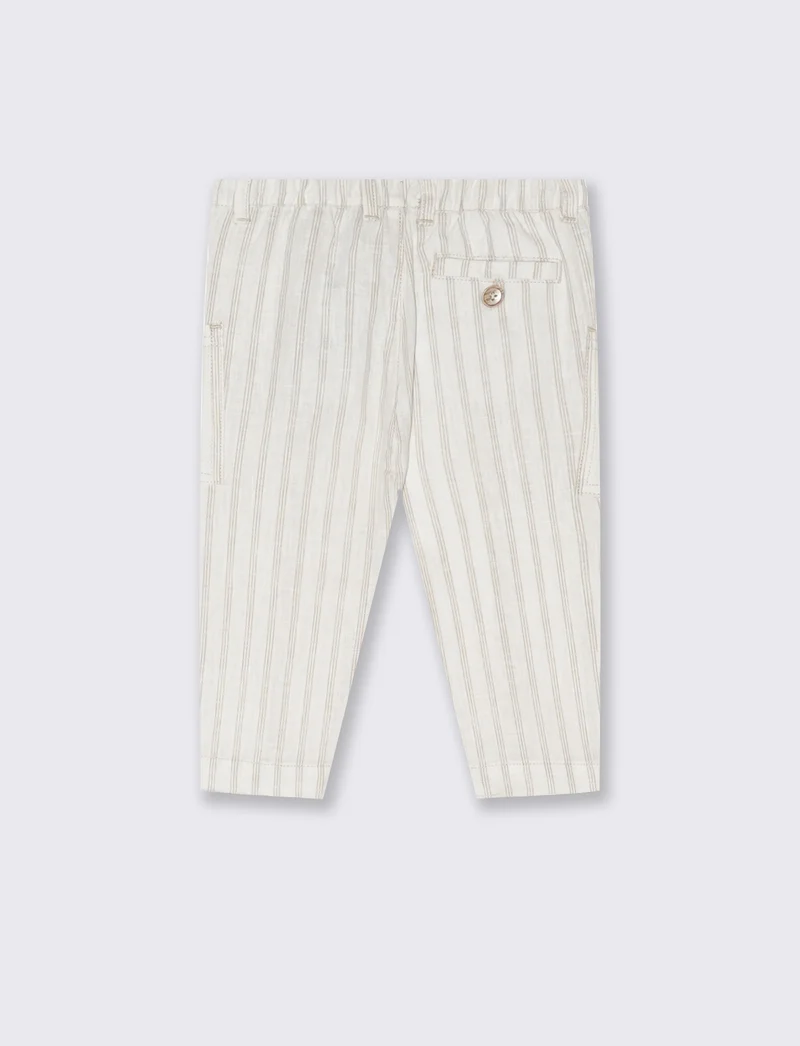 Pantalone rigato da neonato - Beige