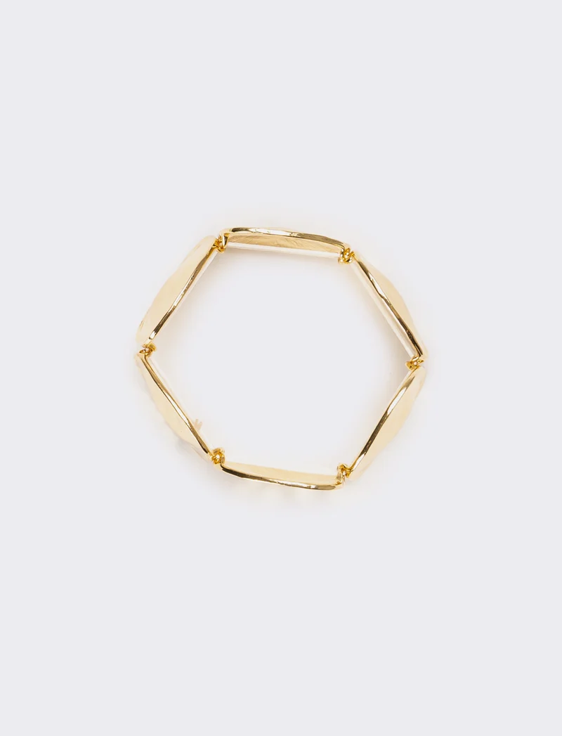 Bracciale donna martellato elastico - Oro