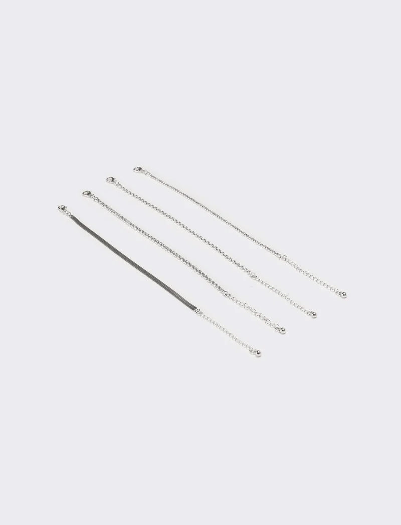 Bracciali donna 4 fili con strass - Argento