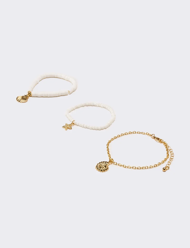 Bracciale donna con soggetti mare - Bianco