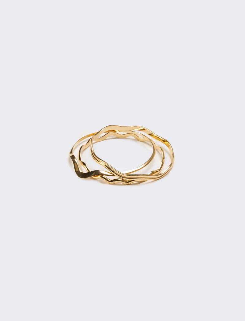 Bracciale donna 3 pezzi ondulati - Oro