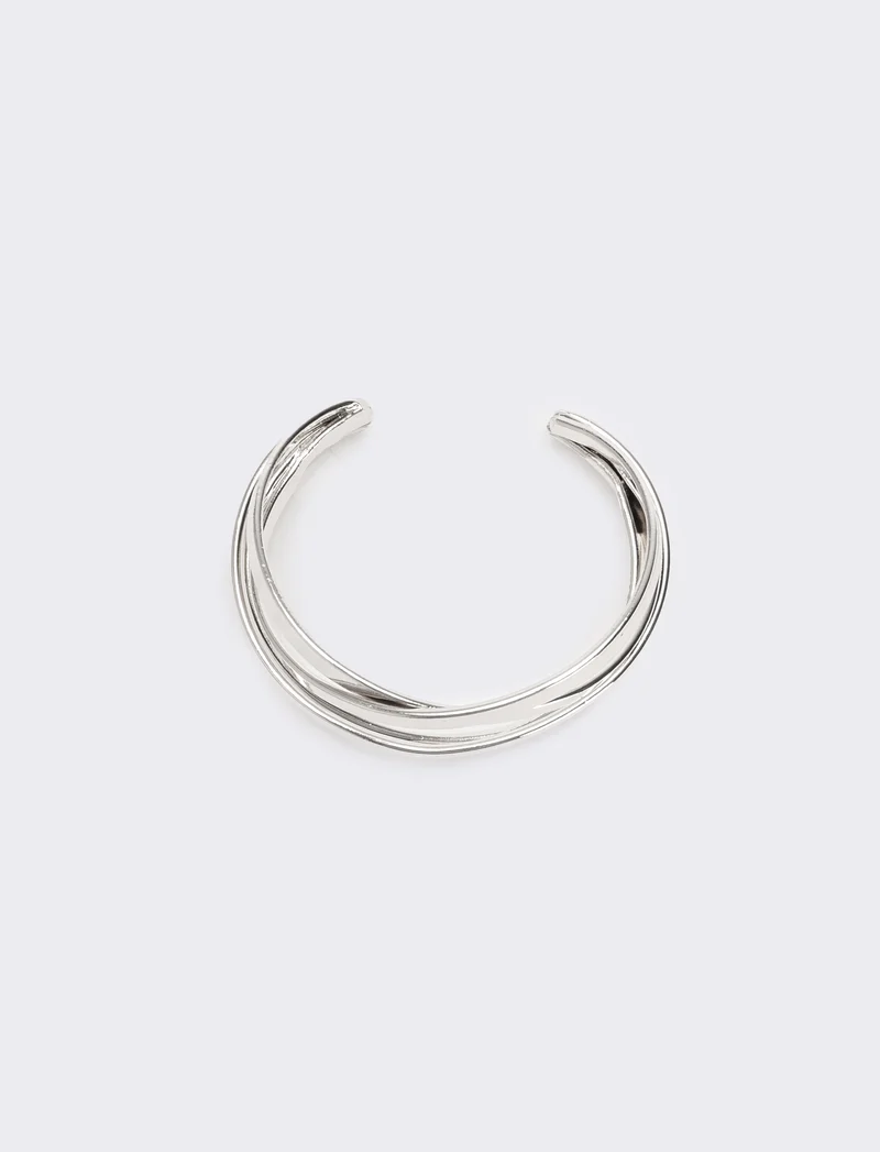 Bracciale donna 5 fili rigido aperto - Argento