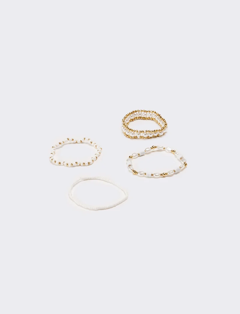 Bracciale donna 4 fili elastici - Oro