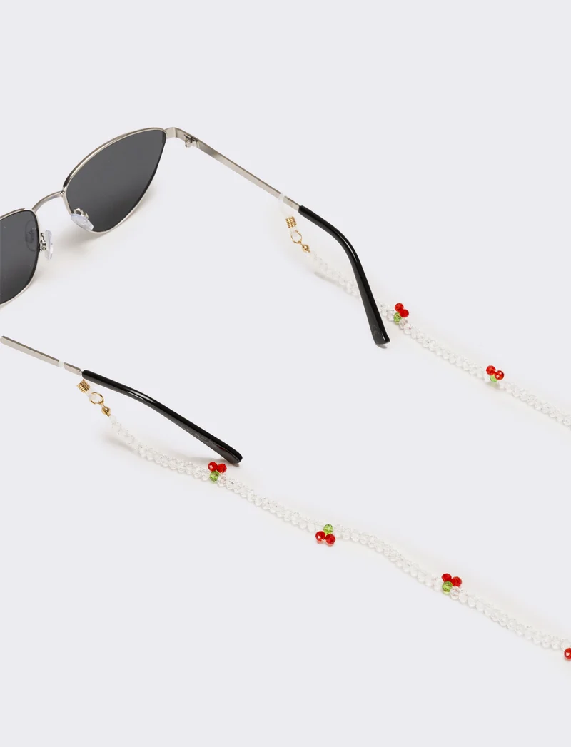 Collana portaocchiali con ciliegie - Trasparente