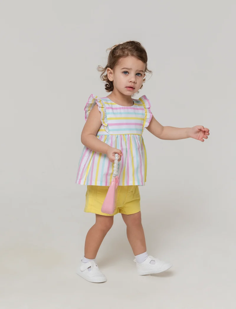 Camicia in popeline da neonata - Righe
