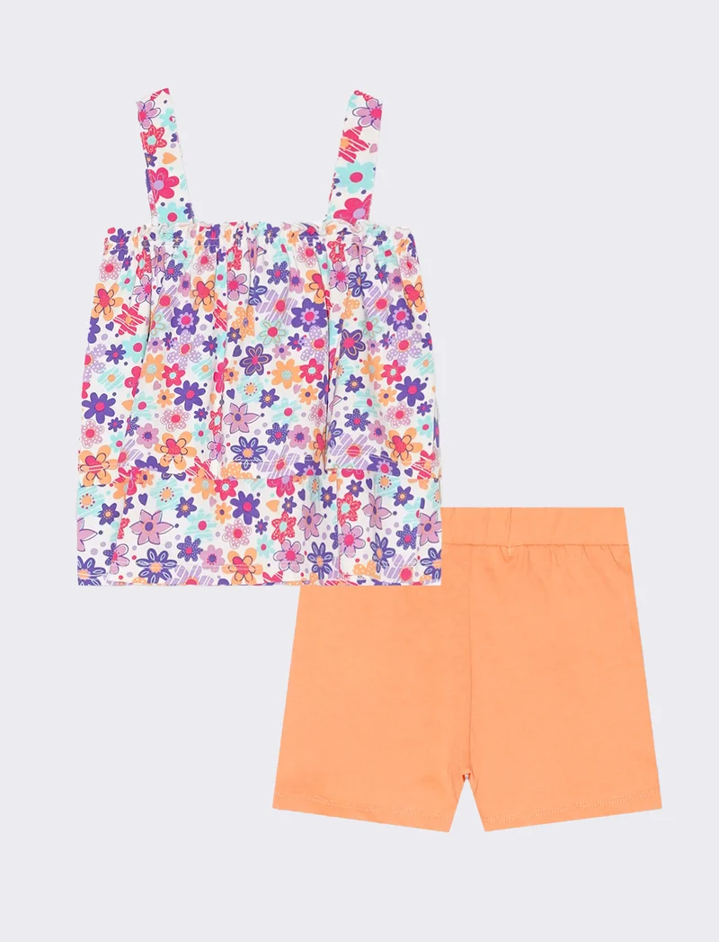 Completo top e shorts da neonata - Arancione