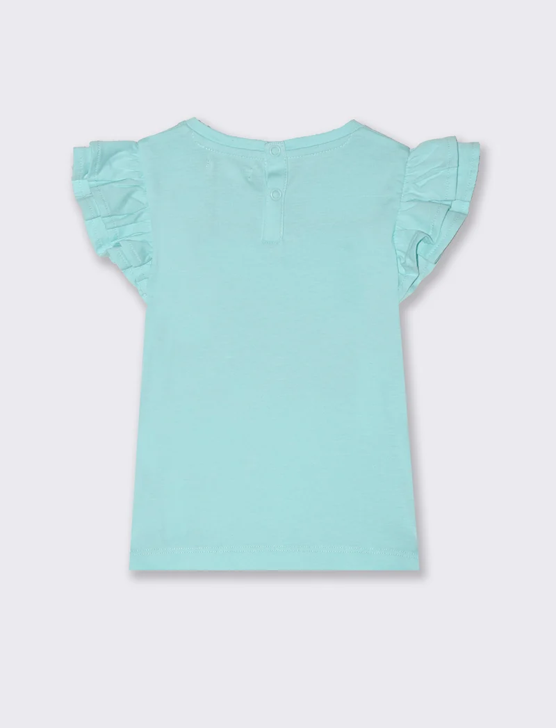 T-shirt con rouches. da neonata - Verde acqua
