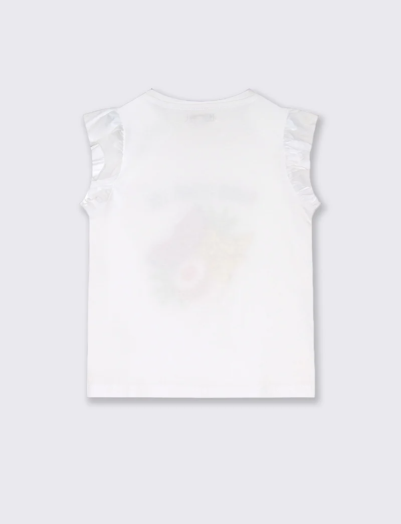 T-shirt mezza manica da bambina - Bianco