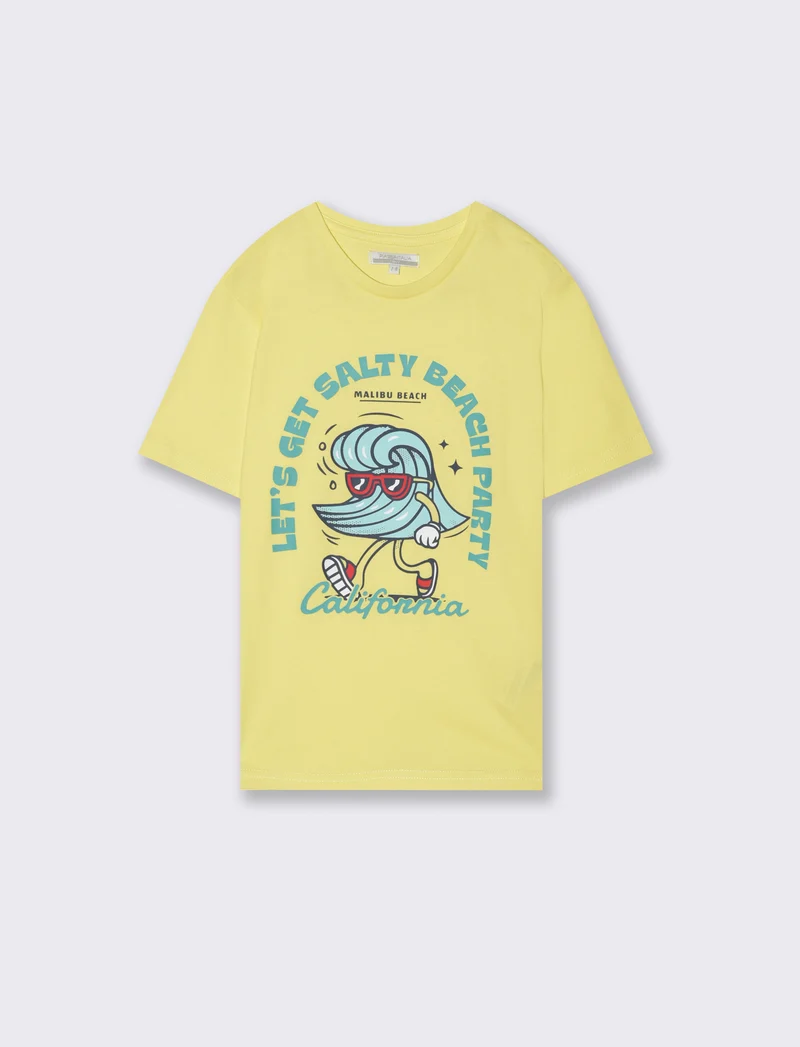 T-shirt mezza manica da bambino - Giallo