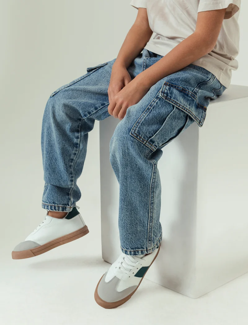 Denim cargo da bambino - Denim