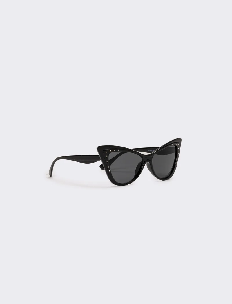 Occhiali bambina gatta con strass - Nero
