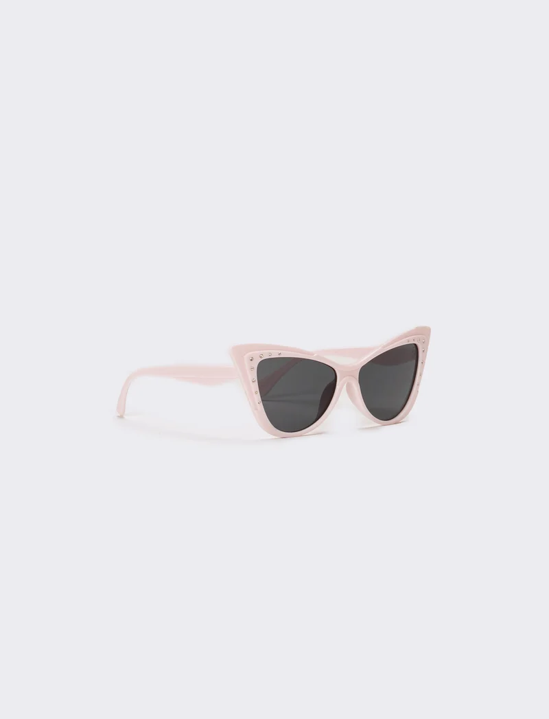 Occhiali bambina gatta con strass - Rosa