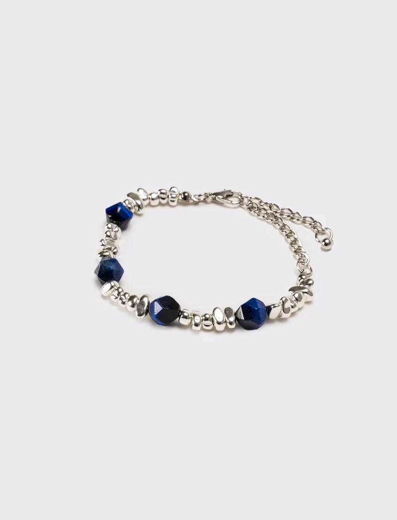 Bracciale uomo con pietra - Blu