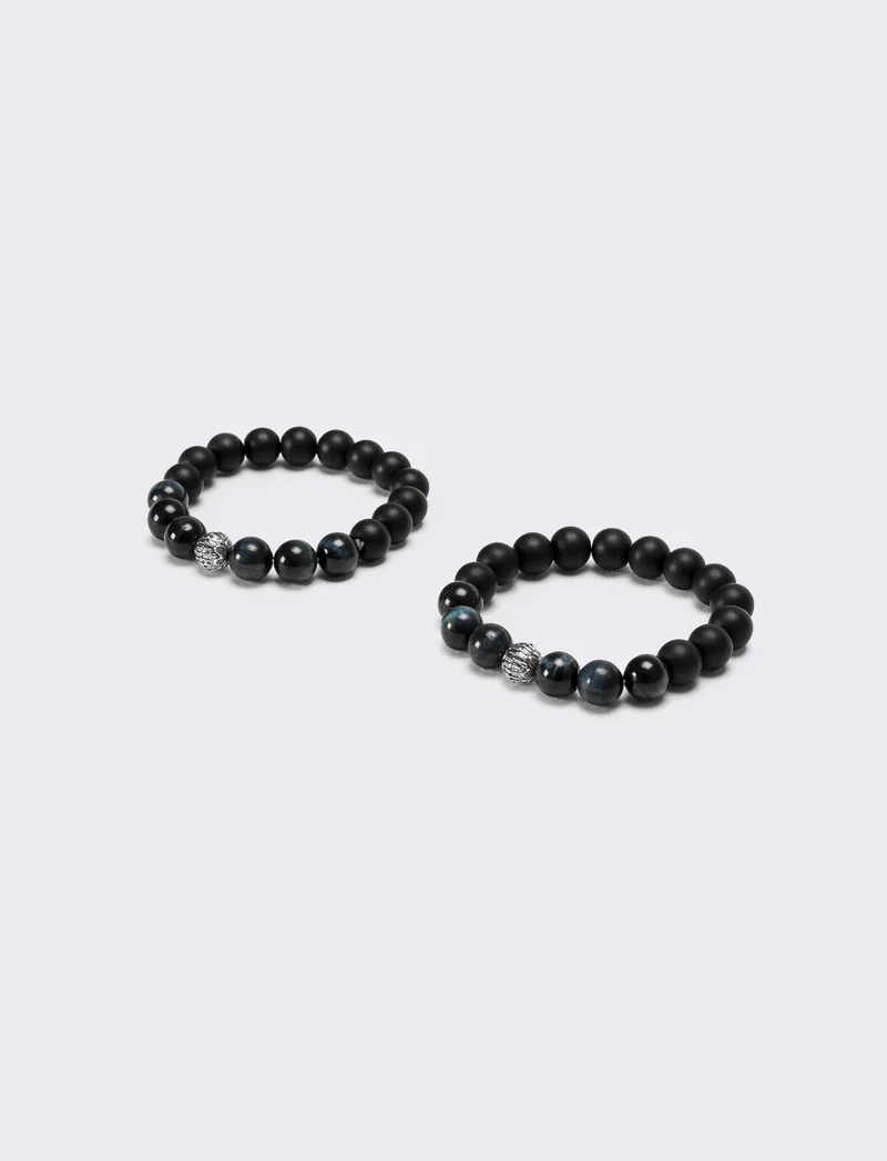 Due bracciali uomo vetro - Blu