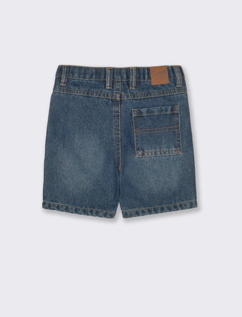 Bermuda con tasconi da neonato - Denim