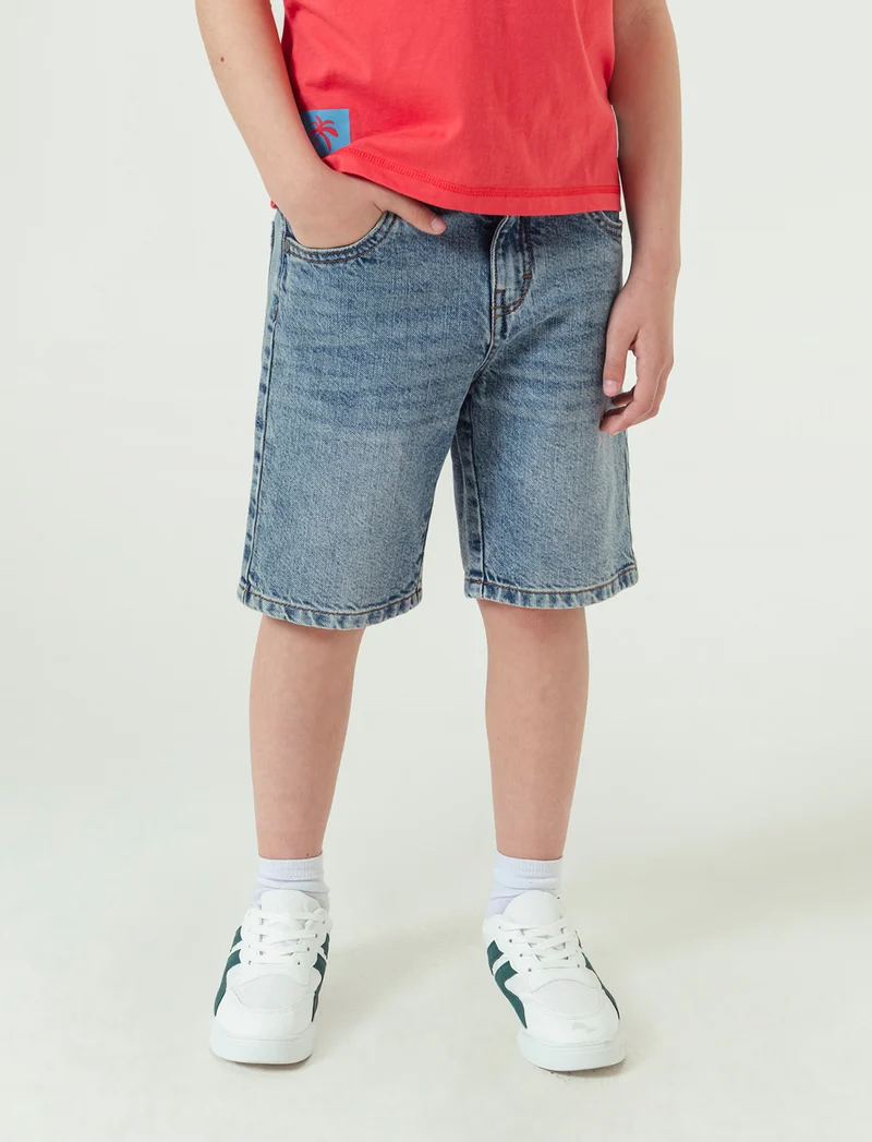 Bermuda in denim da bambino - Denim chiaro