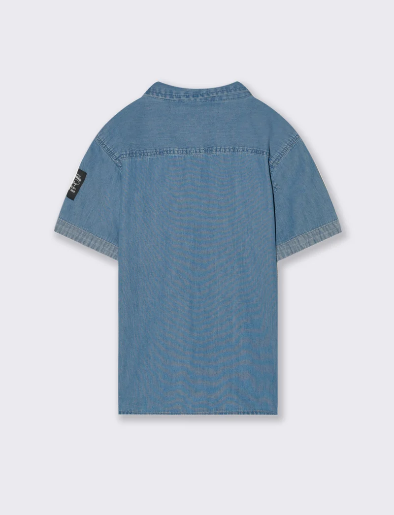 Camicia in denim mezza manica da bambino - Denim